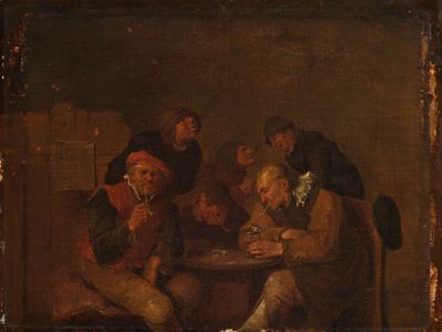 Egbert van Heemskerck (1634) - Sechs zechende und rauchende Männer in einer Stube