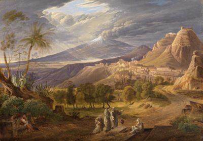 Carl Ludwig Frommel - Ansicht von Taormina mit Aetna