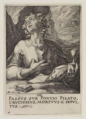Hendrick Goltzius - Christus, die 12 Apostel mit Paulus; Blatt 4 (Johannes)