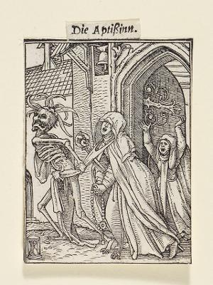 Hans Holbein (1497) - Die Äbtissin (Totentanz)
