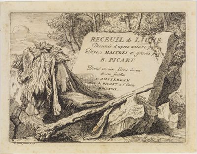Bernard Picart (1673) - Titelblatt mit Löwenfell und Keule