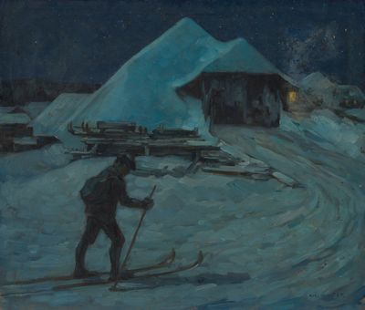 Karl Walter (1868) - Winternacht im Schwarzwald