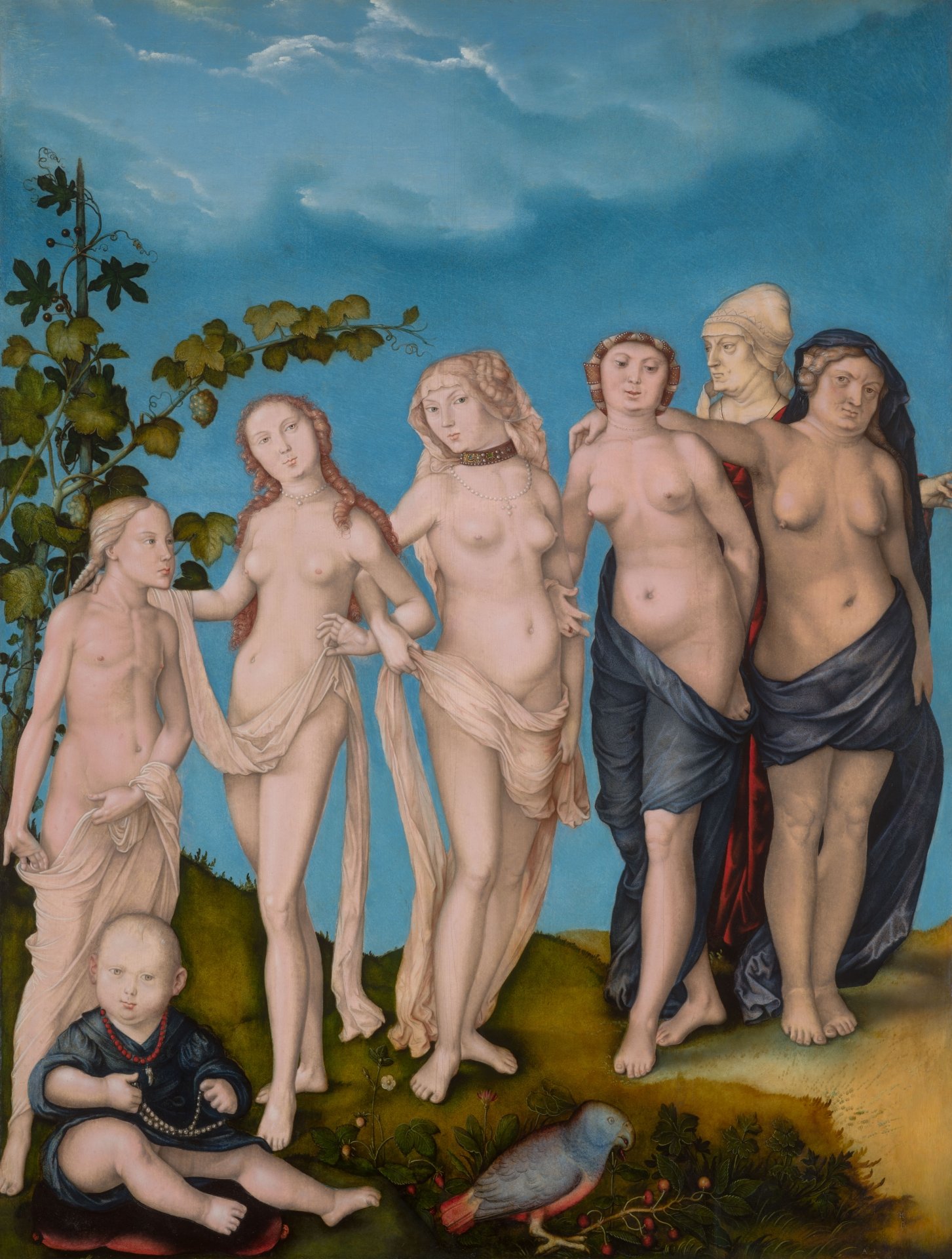 Abbildung des Werks Die sieben Lebensalter der Frau des Renaissance-Künstlers Hans Baldung Grien aus dem Jahr 1944