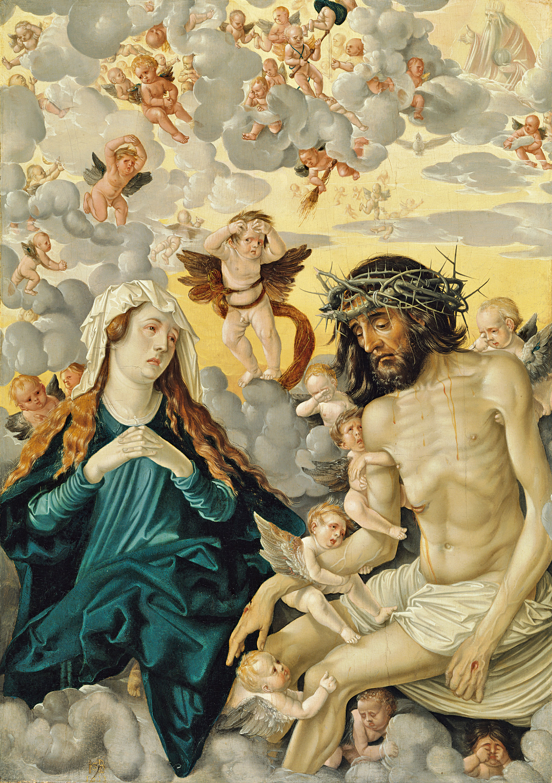 Image de Hans Baldung Grien : Christ de douleurs avec la Vierge et des anges, 1513