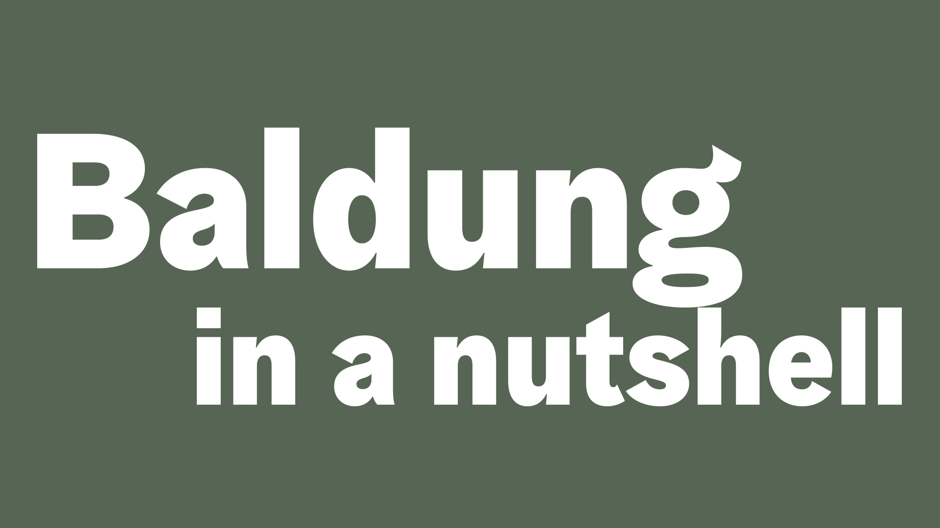 Titelbild mit grünem Hintergrund und Schriftzug Baldung in a nutshell zum gleichnamigen digitalen Angebot zur Ausstellung Hans Baldung Grien.