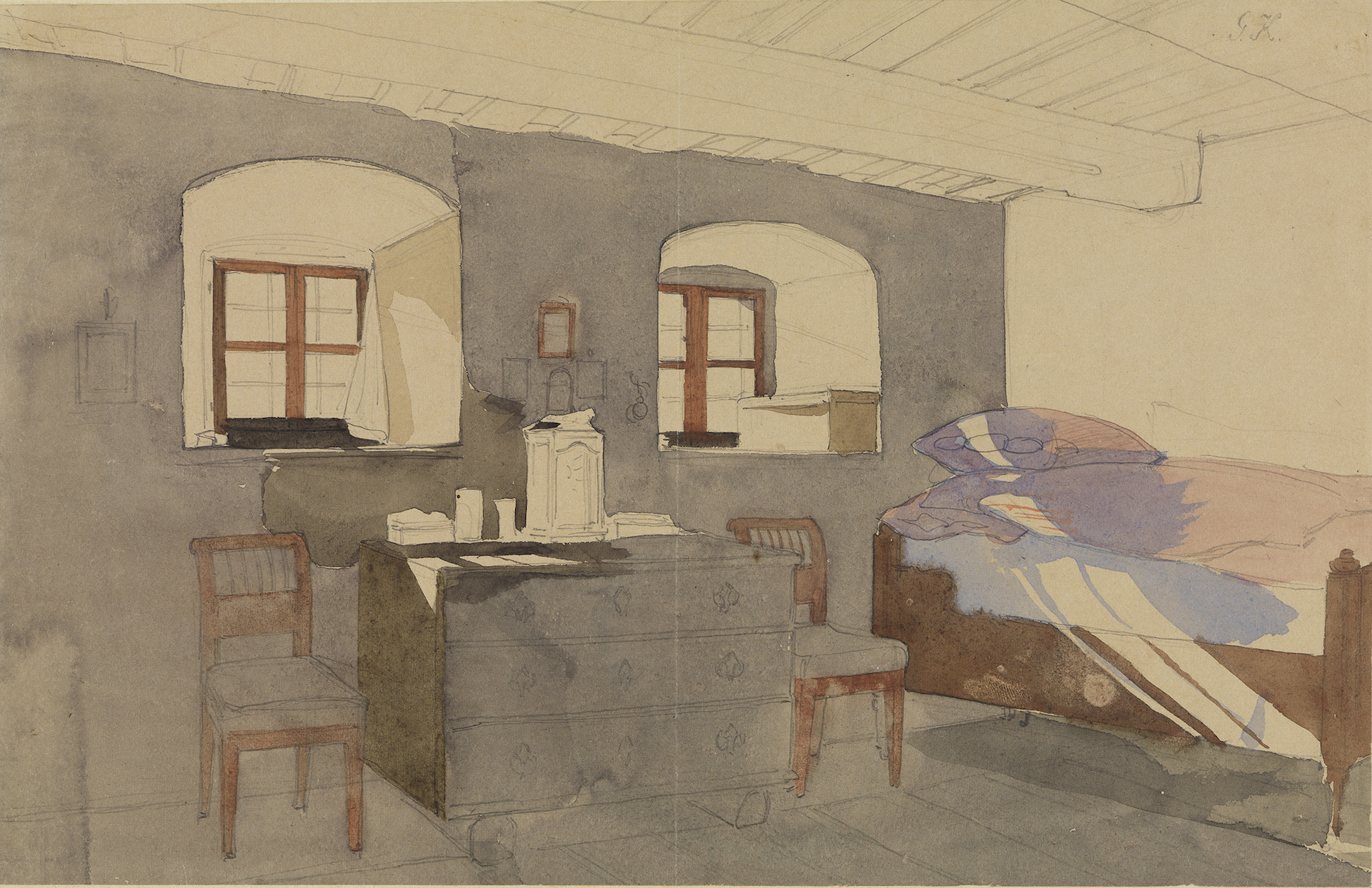 Abbildung von Georg Friedrich Kerstings Schlafstube mit einfallendem Licht