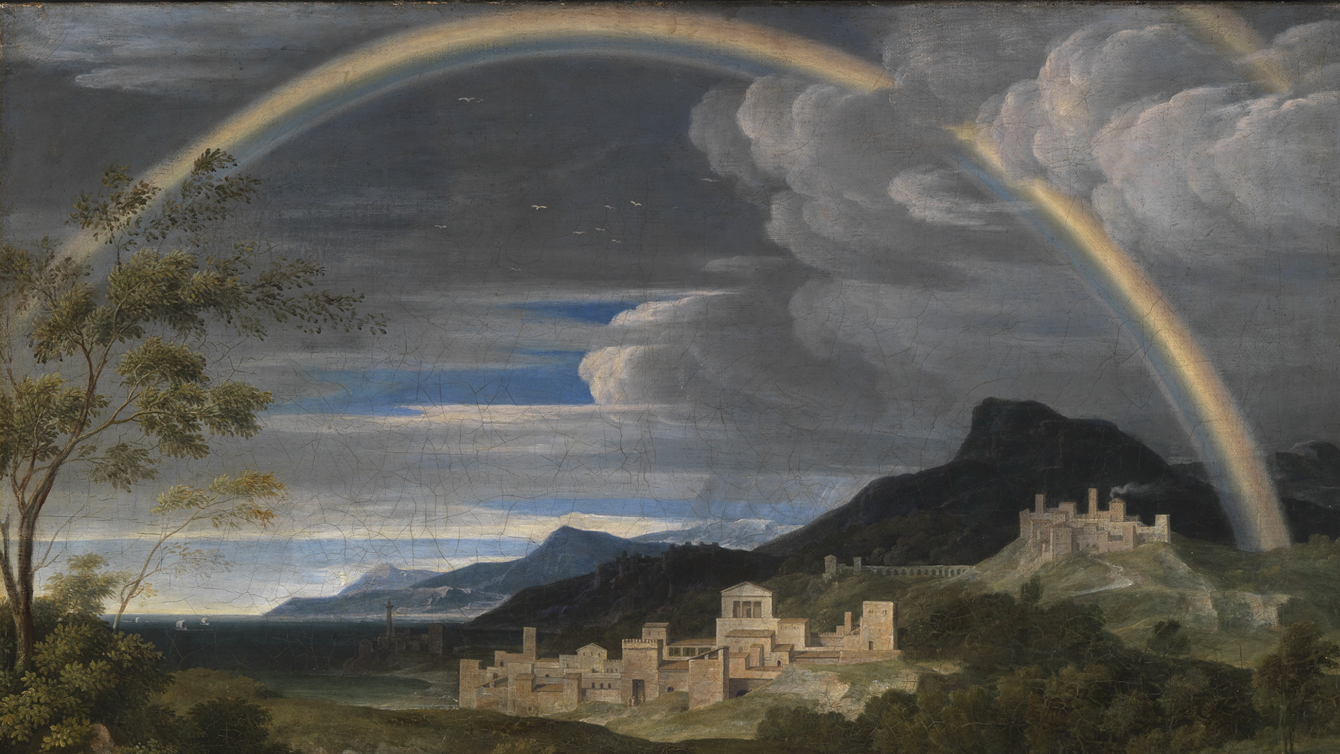 Detail von Kochs Heroischer Landschaft mit Regenbogen