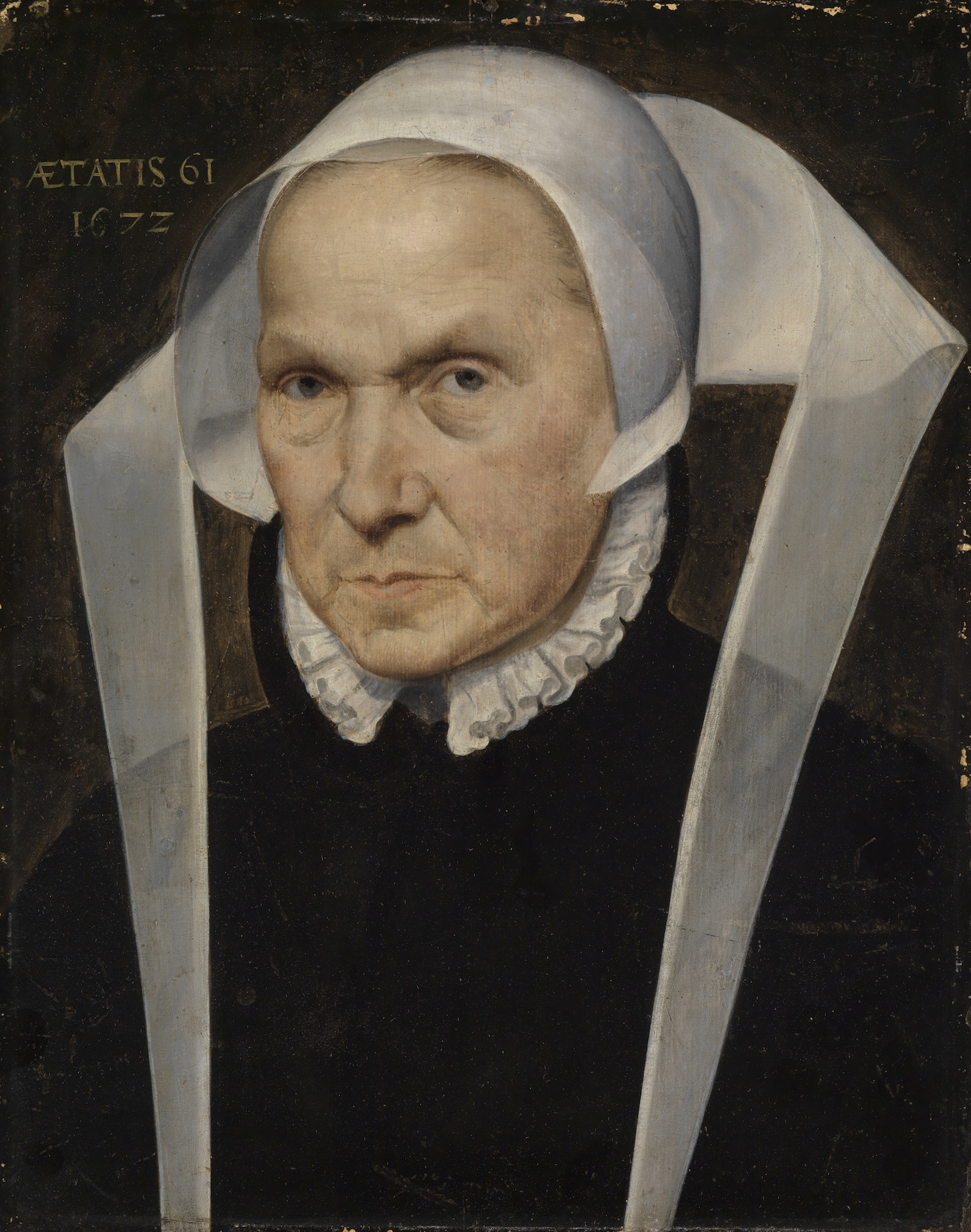 Porträt einer unbekannten, älteren Frau, gemalt vom niederländischen Meister