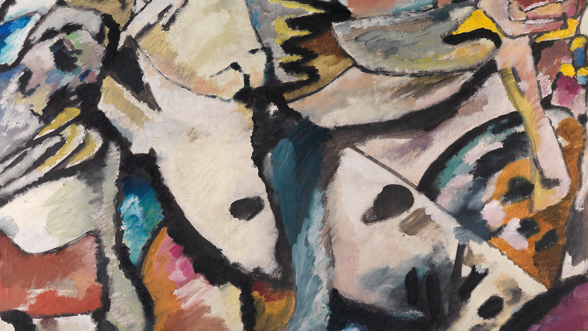 Ausschnitt von Kandinskys Improvisation 13. Das Bild zeigt abstrakte Farbflächen.