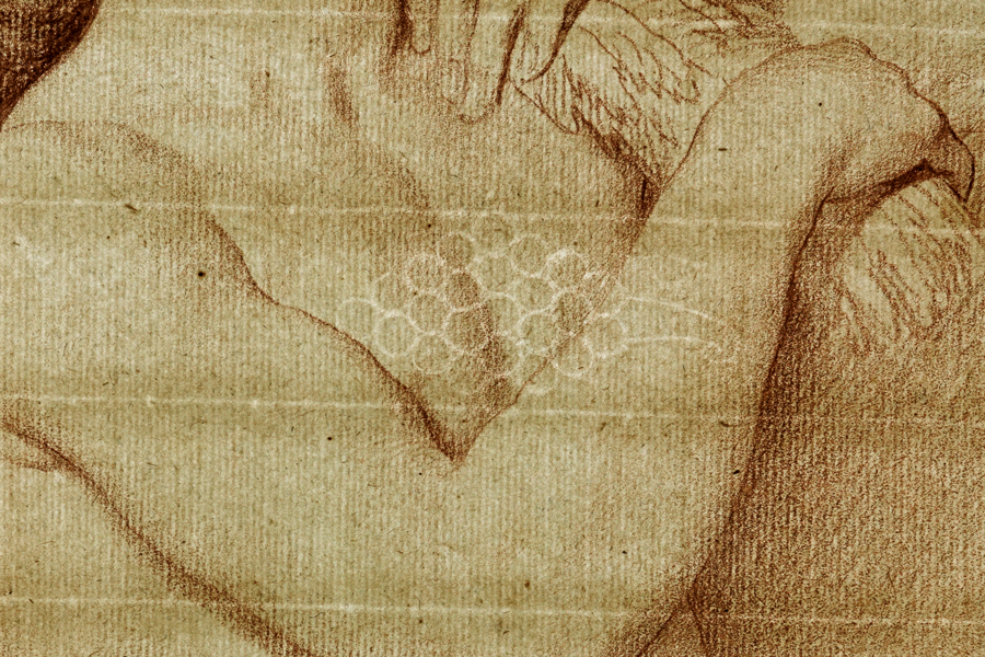 Detail Wasserzeichen der Zeichnung Stehender männlicher Akt mit erhobenen Armen von Edme Bouchardon, Entstehungszeit unbekannt.