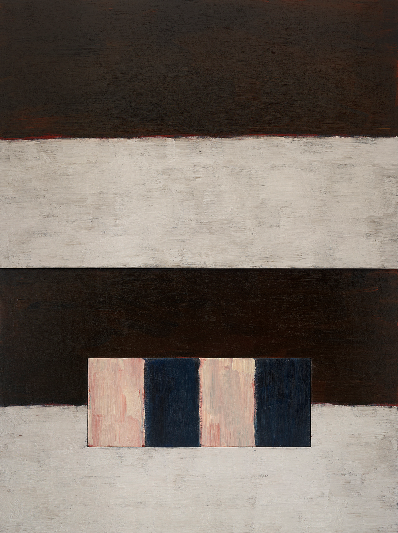 Abbildung von Sean Scullys abstraktem Werk Winter Days, das aus schwarzen und weißen Farbfeldern besteht.