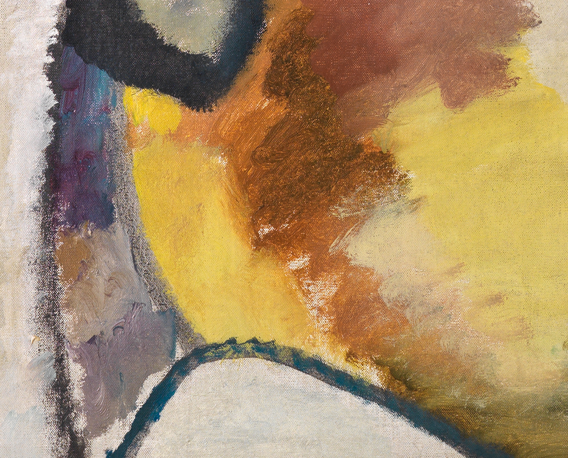 Ausschnitt aus Wassily Kandinskys Gemälde Improvisation 13, Detail: Farbflächen.