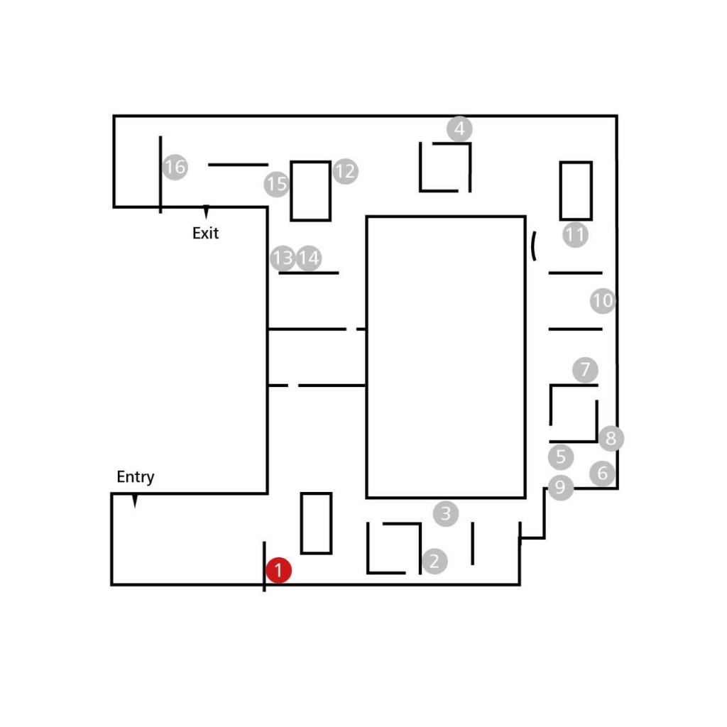 Markierter Ort des Kunstwerks innerhalb der Ausstellung Kunsthalle@ZKM.