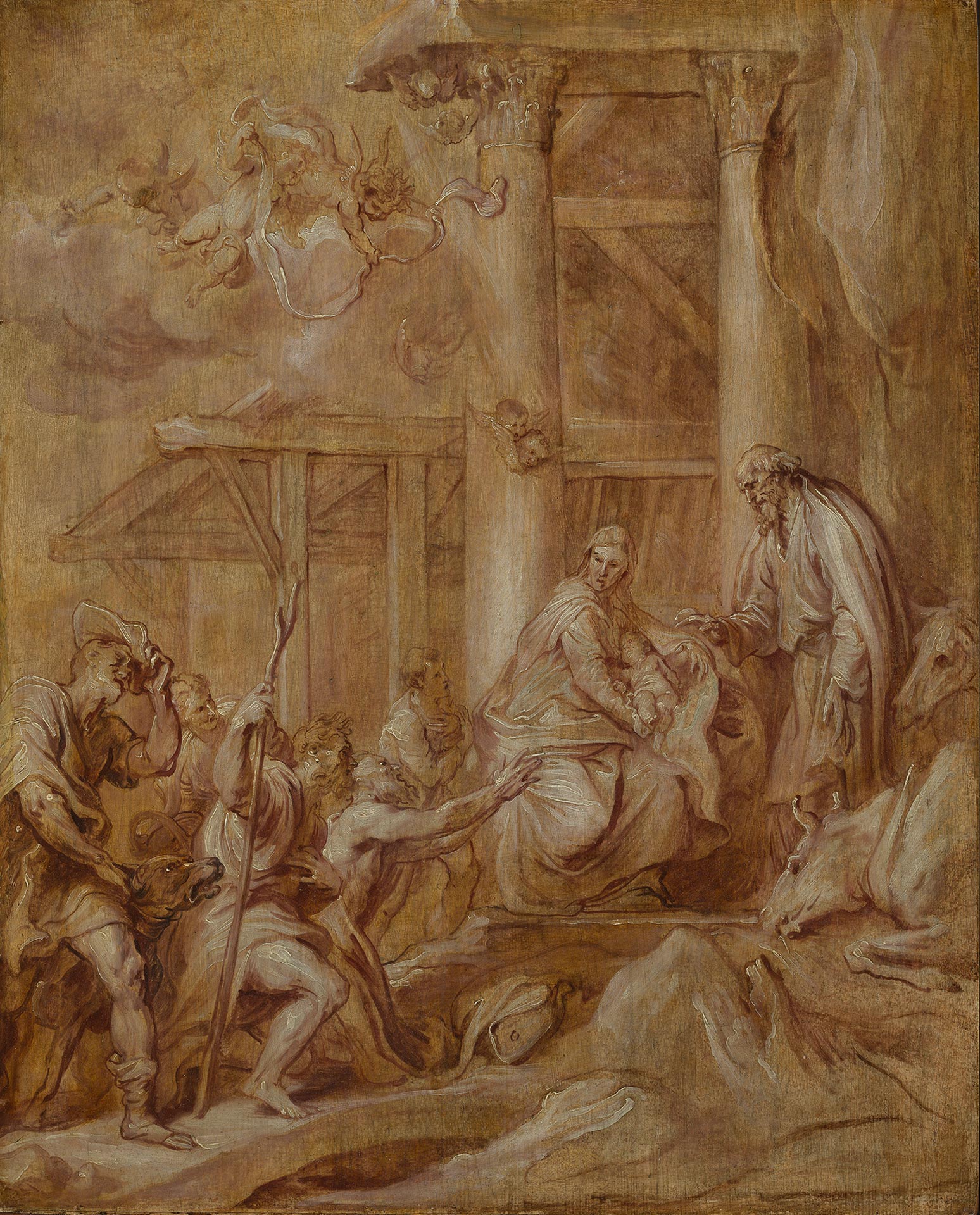 Das Gemälde von Anton van Dyck zeigt die Anbetung der Hirten.