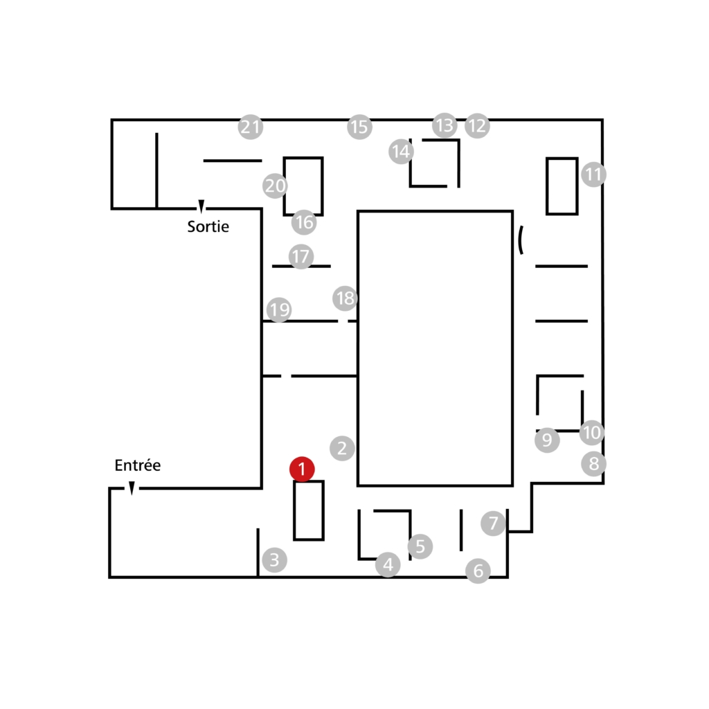 Lageplan des Werks in der Ausstellung im ZKM.