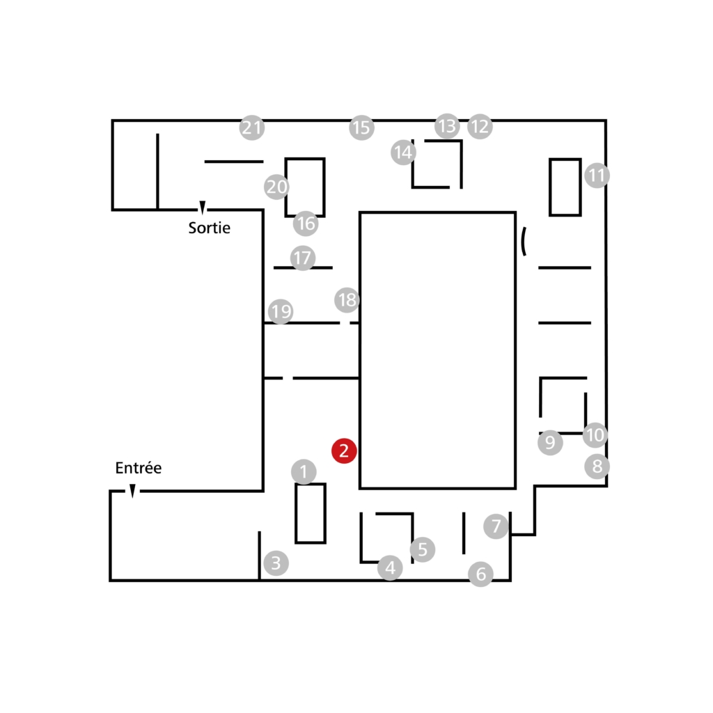 Lageplan des Werks in der Ausstellung im ZKM.