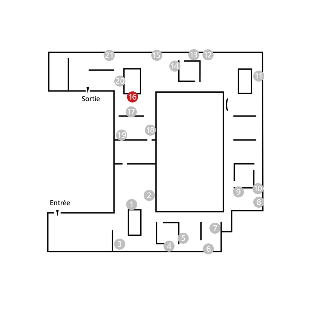 Lageplan des Werks in der Ausstellung im ZKM.