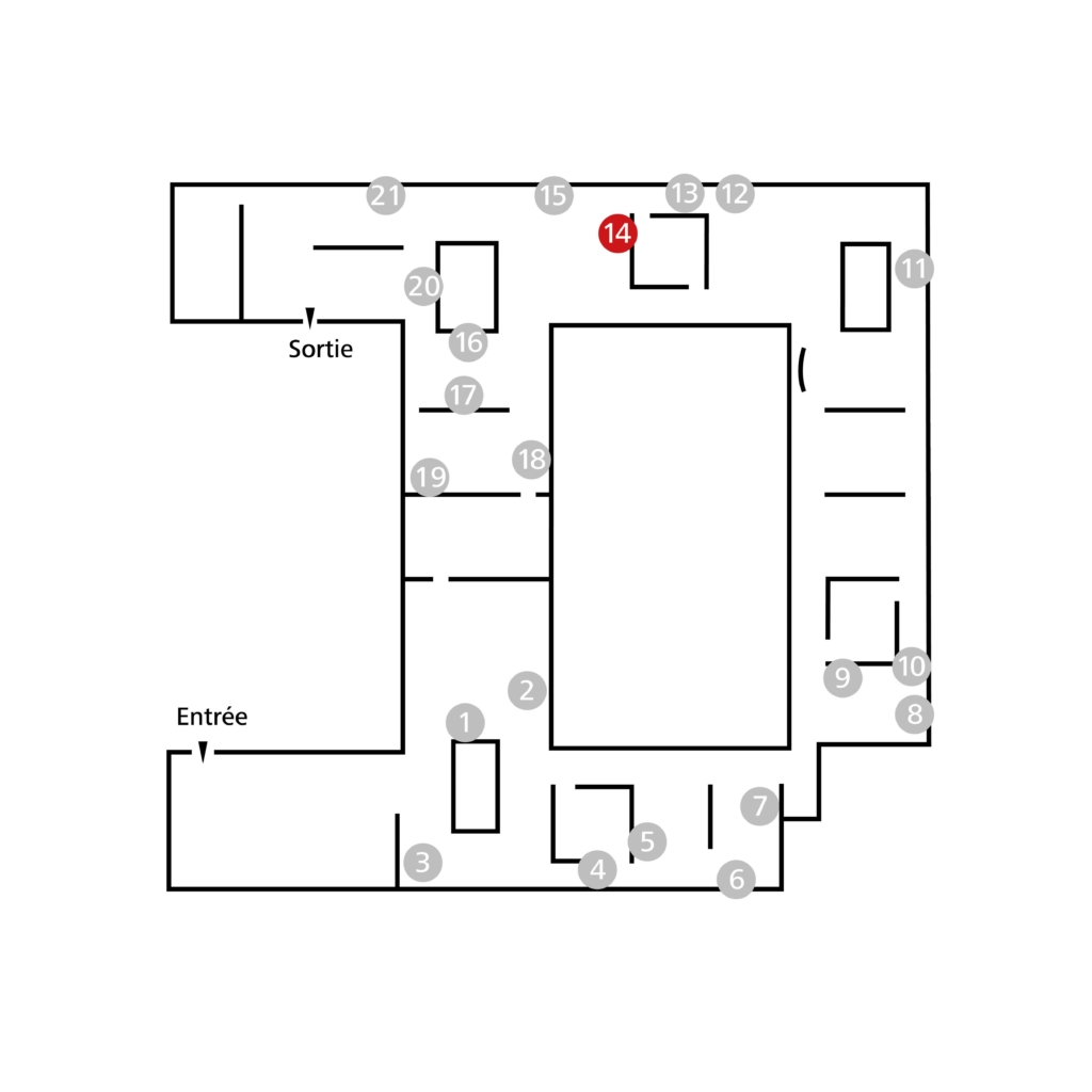 Lageplan des Werks in der Ausstellung im ZKM.
