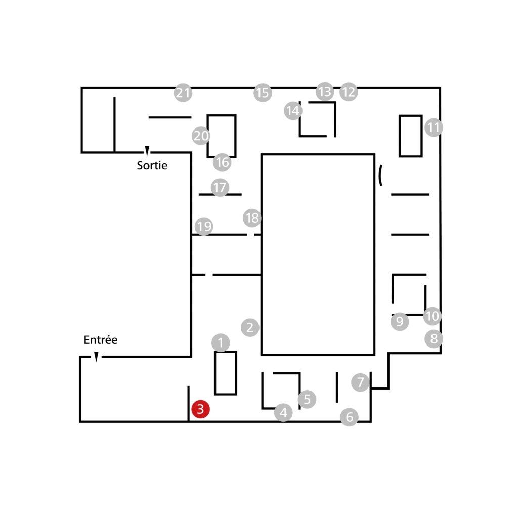 Lageplan des Werks in der Ausstellung im ZKM.