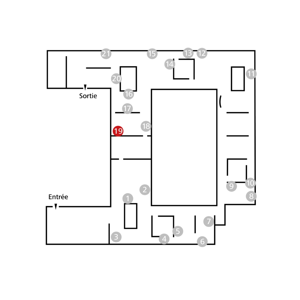 Lageplan des Werks in der Ausstellung im ZKM.