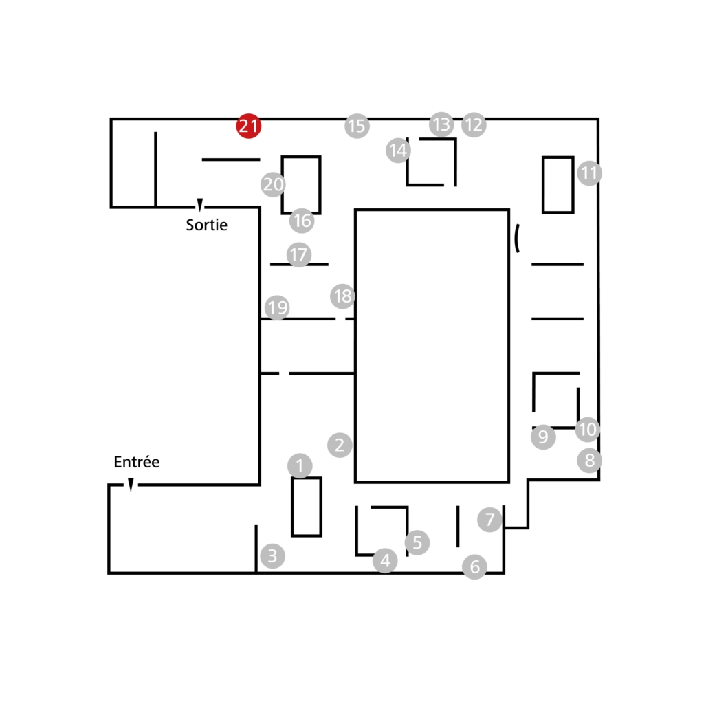 Lageplan des Werks in der Ausstellung im ZKM.