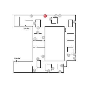 Lageplan des Werks in der Ausstellung im ZKM.
