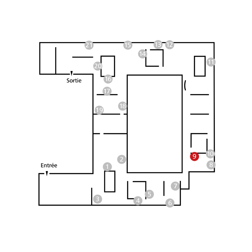 Lageplan des Werks in der Ausstellung im ZKM.