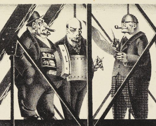 Drei Männer stehen in einer Gruppe. Sie stehen auf einer Brücke.