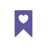 Icon, das ein Bookmark mit einem Herzicon zeigt